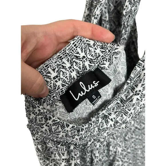 Lulu’s Casablanca Queen Black and White Print Maxi Dress Size Small Rayon Womens - Picture 5 of 11